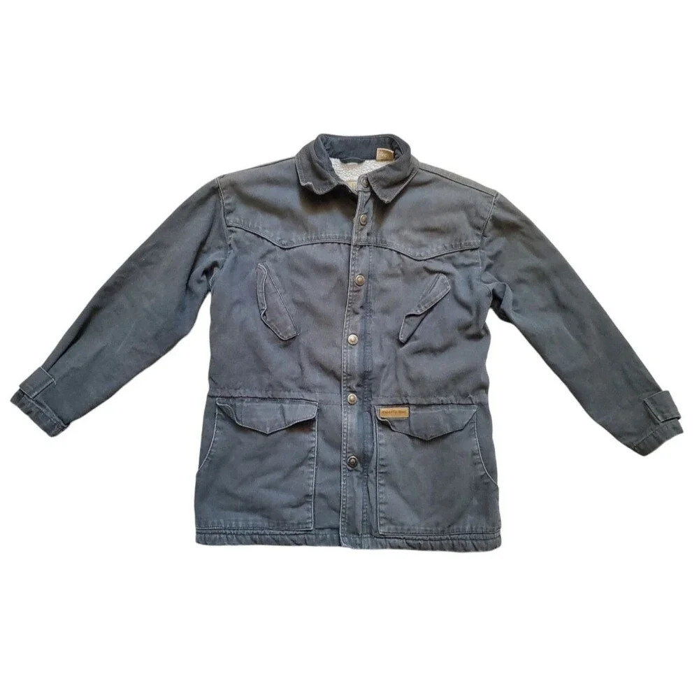 Powder River Outfitter Jacket Youth Large Green Canvas Barn Chore Coat Kid Lined